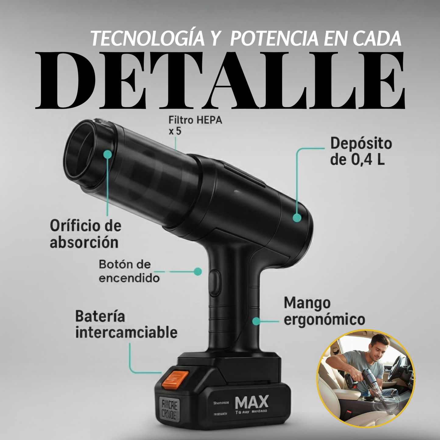 🌀 Aspiradora Multifunción – Limpieza que cabe en tu mano 🤲✨