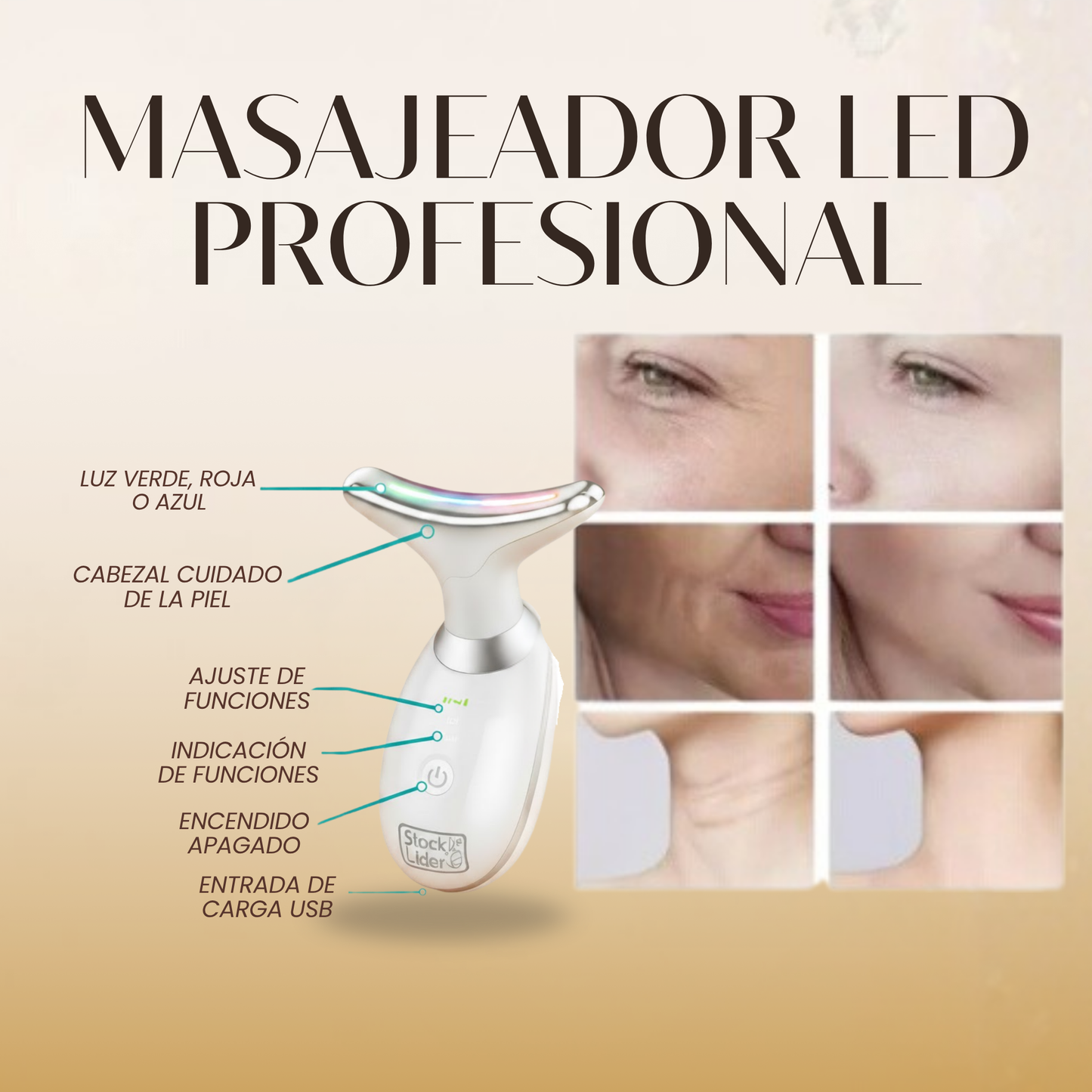 Masajeador facial - 💆‍♀️ Tecnología avanzada para una piel más joven y firme 🔥