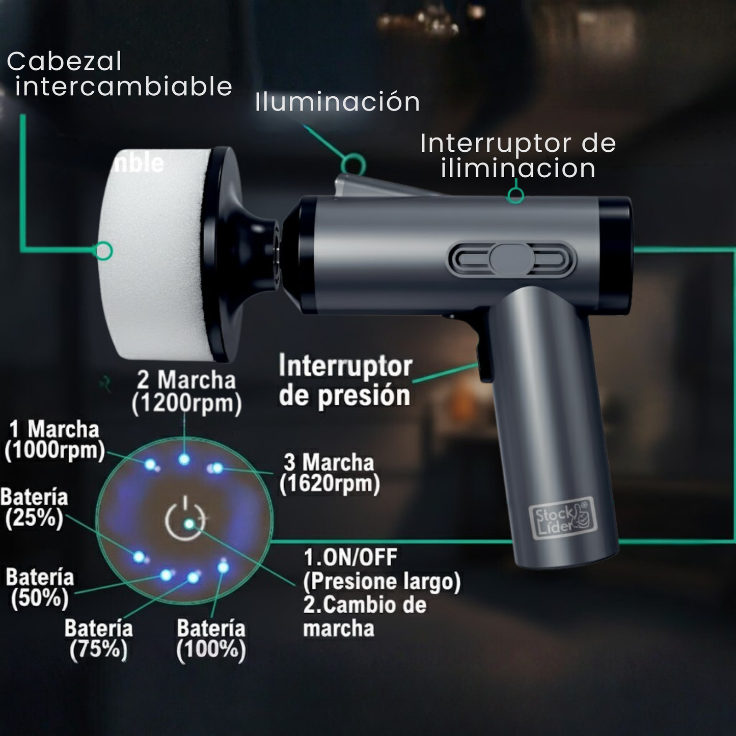 🧽 Pulidor Eléctrico Multiuso 4 en 1 -  StockLíder ShinePro™ 💎