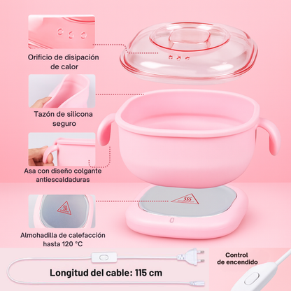 Calentador Eléctrico de Cera Caliente para Depilación – 💖 Piel Suave al Instante🌸