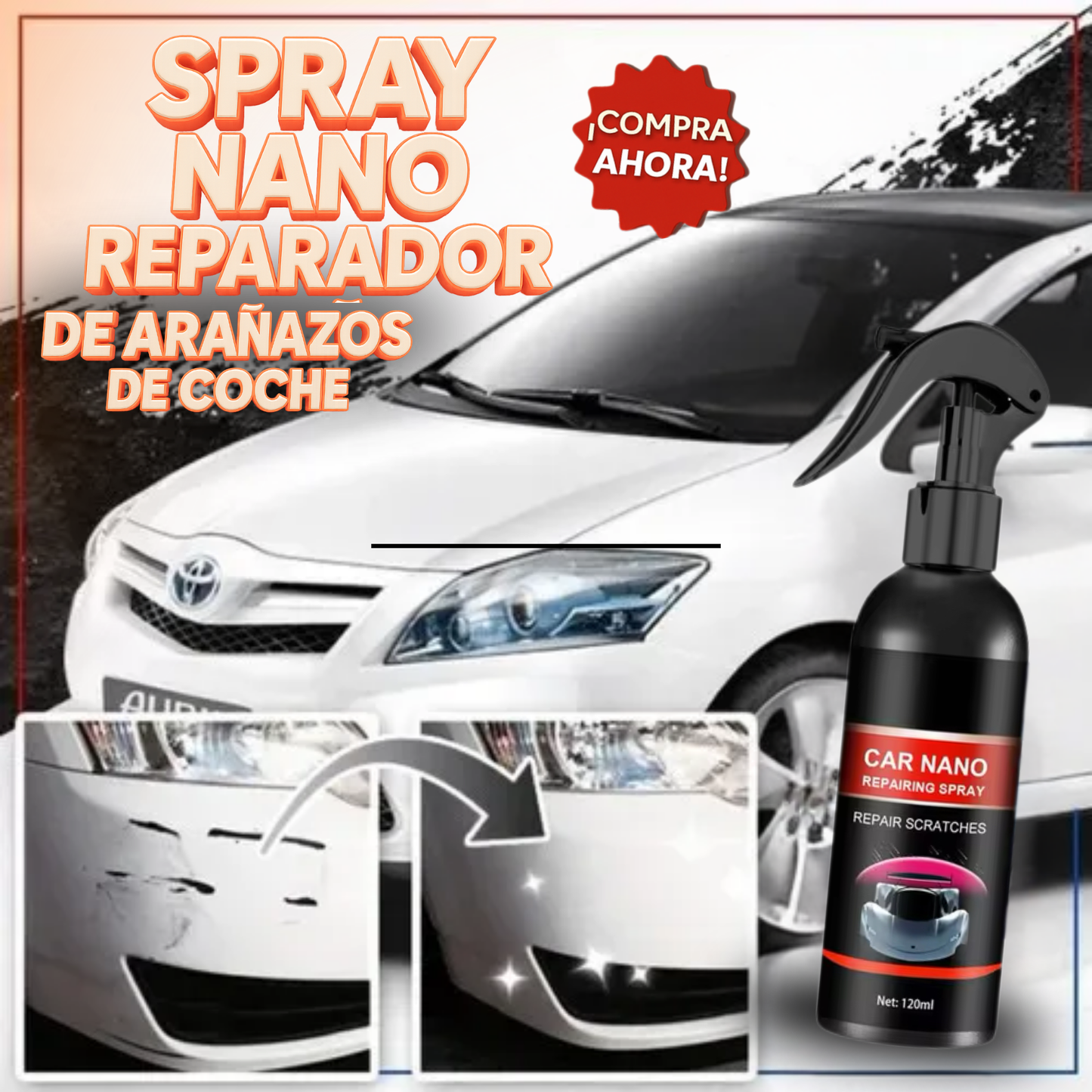 🚙 Spray reparacion de arañazos - Brillo Xtremo 🔥✨