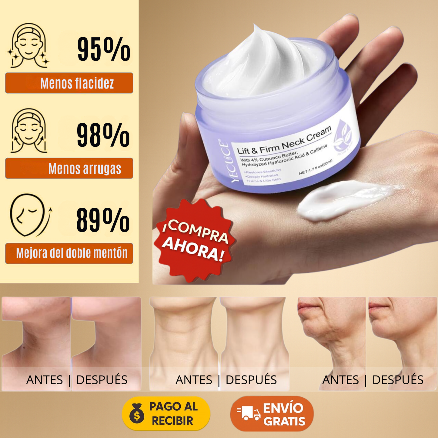 Crema Antienvejecimiento Cuello y Escote 💖Rejuvenecedora Total