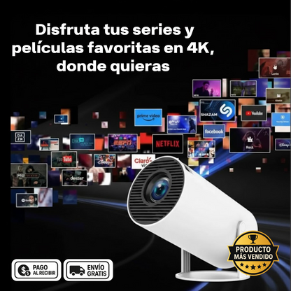 CinePro Max- Proyector Smart 4K Full HD Portátil con Android 11 -
