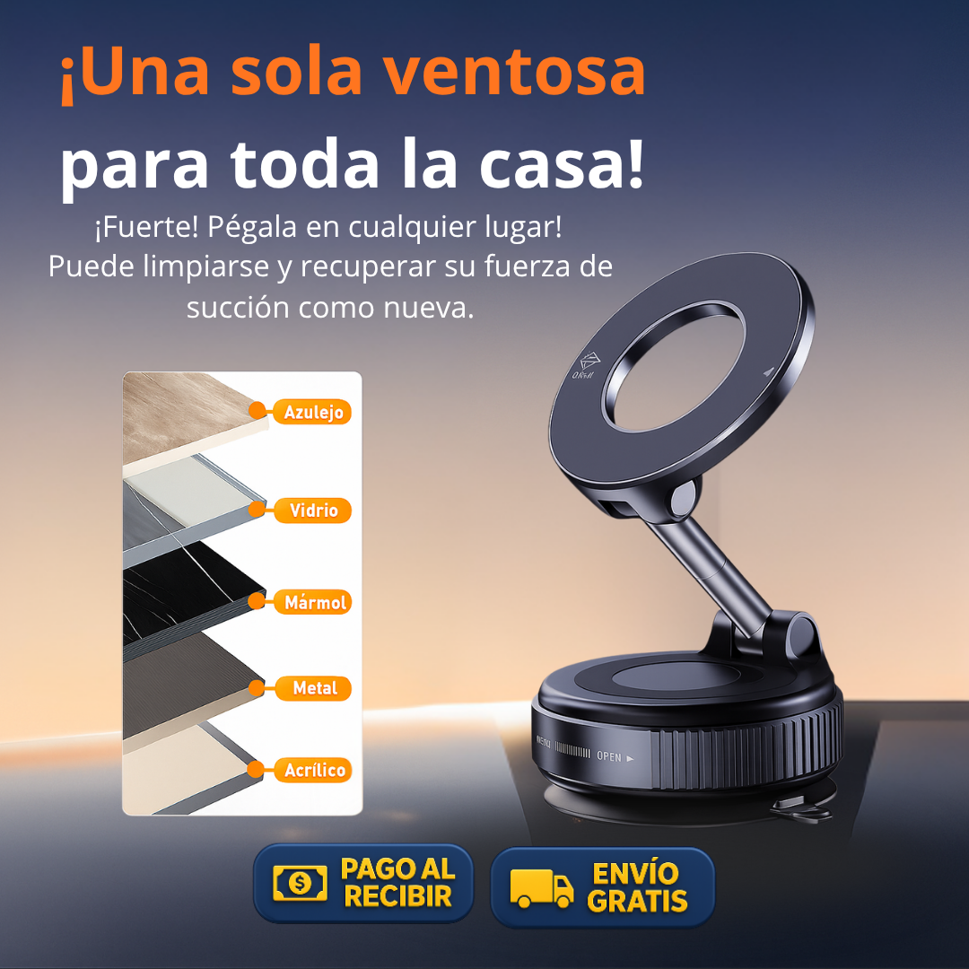 🚙 Soporte Magnético con Succión Potente - AutoLock 360° 🧲