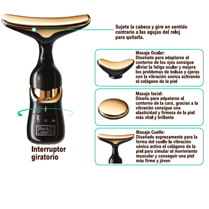 Masajeador Facial Eléctrico 3 en 1 Lifting Skin Vibratorio -  Antiarrugas Rejuvenecedor Portátil