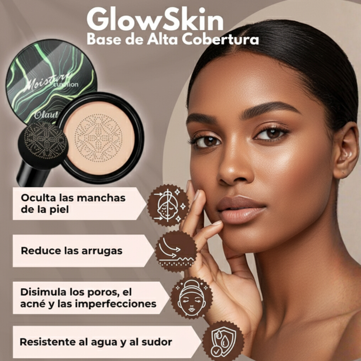(Lleva 2, paga 1)💧 Moisture Glow Cushion l Alta cobertura + efecto porcelana en segundos