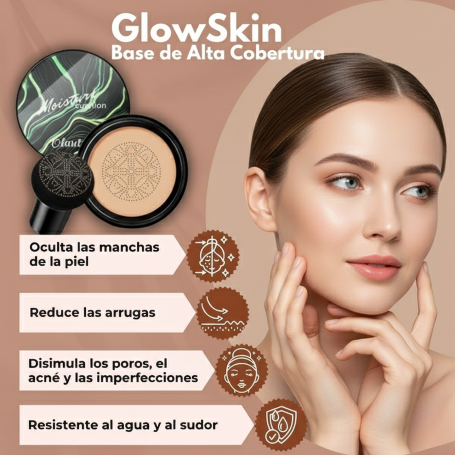 (Lleva 2, paga 1)💧 Moisture Glow Cushion l Alta cobertura + efecto porcelana en segundos