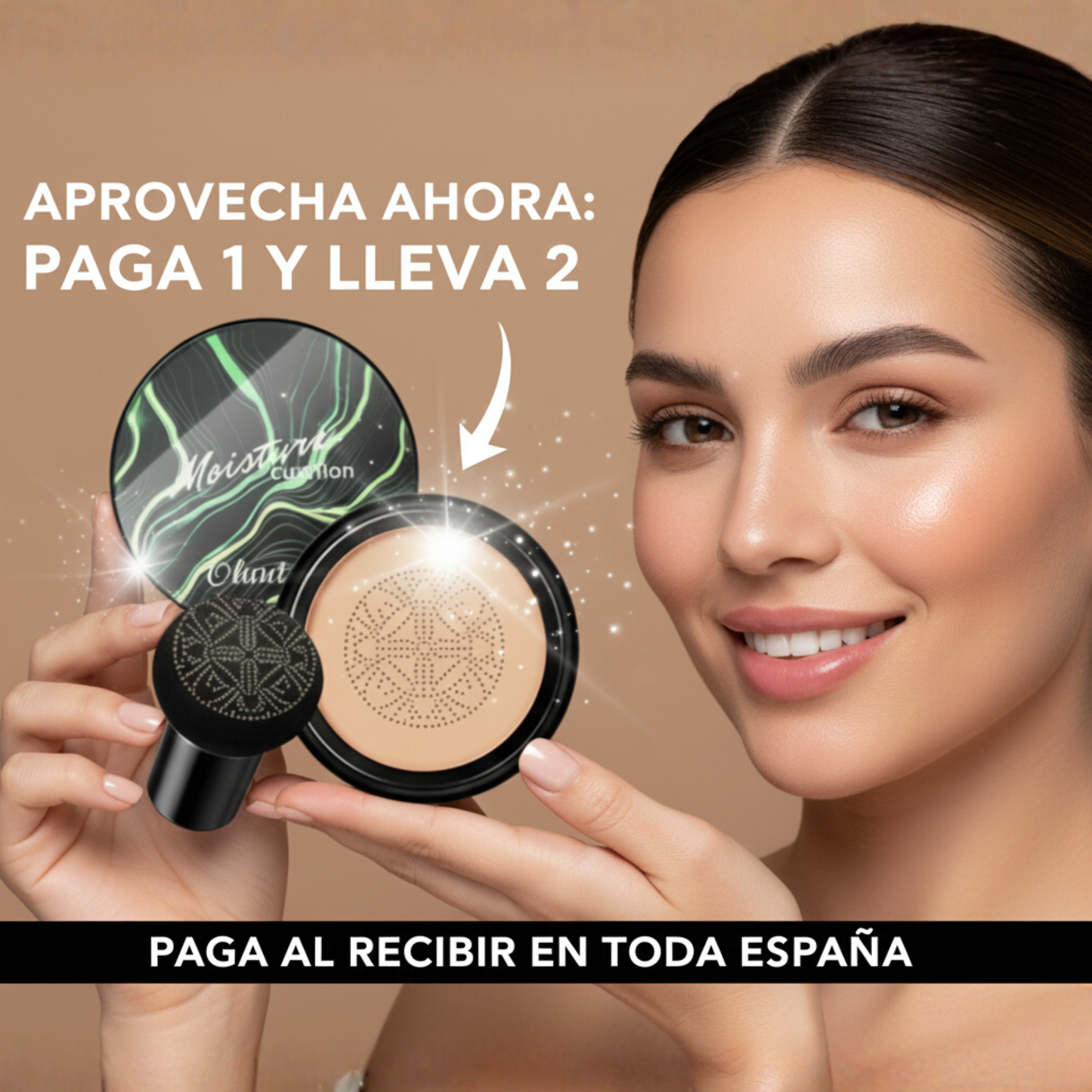 (Lleva 2, paga 1)💧 Moisture Glow Cushion l Alta cobertura + efecto porcelana en segundos