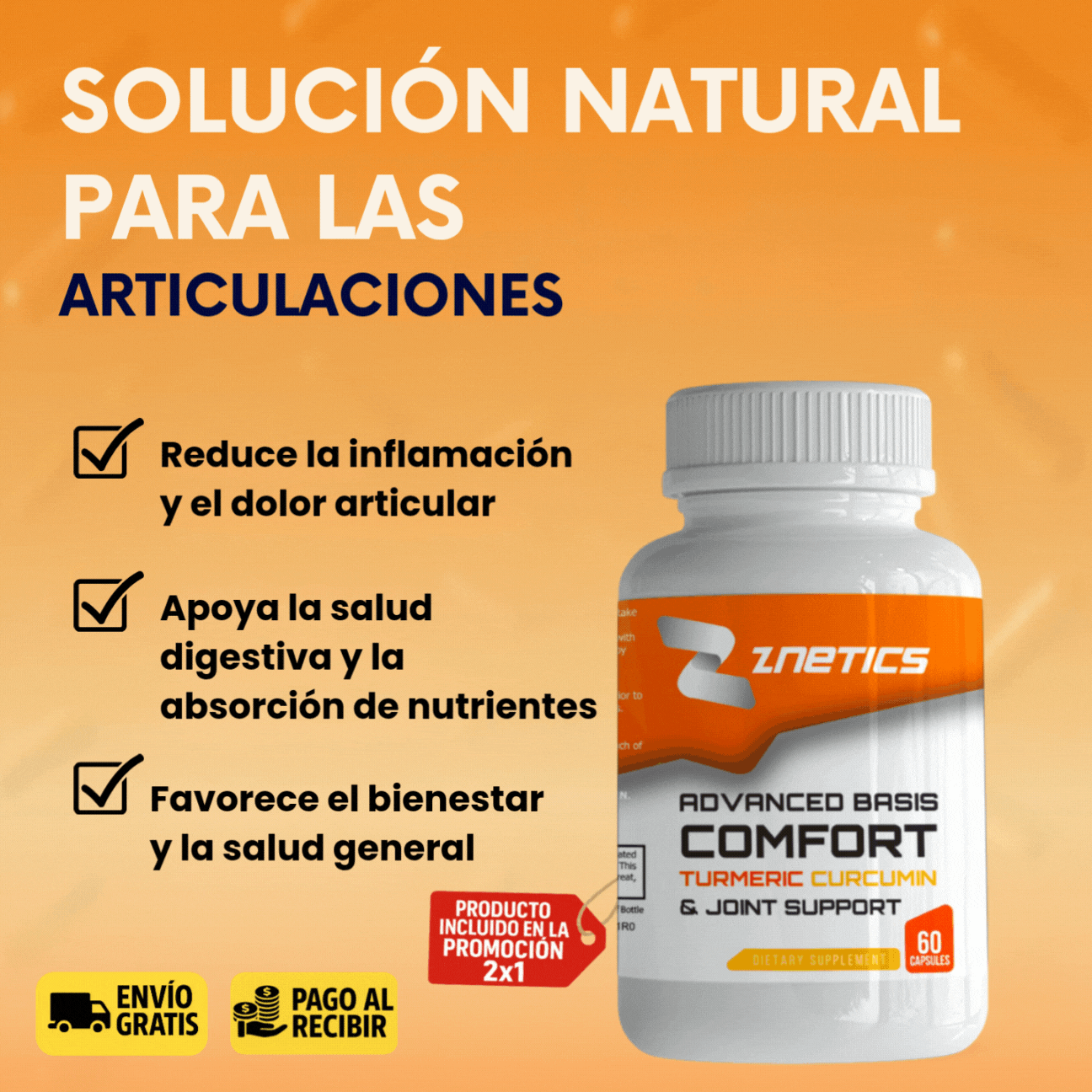 ZNETICS Advanced cúrcuma - El Antioxidante Natural que Cuida tus Articulaciones y Bienestar Diario