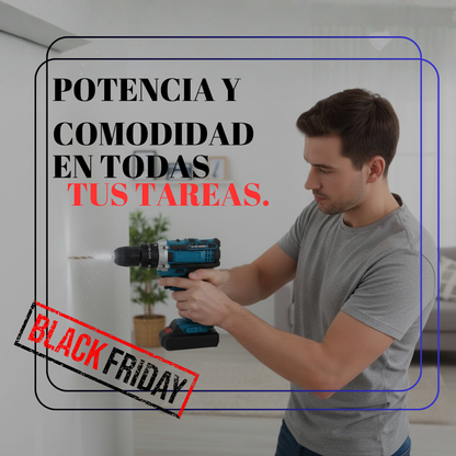 Juego de Taladro Eléctrico Inalámbrico 18V – Potencia y Precisión para Todos tus Proyectos