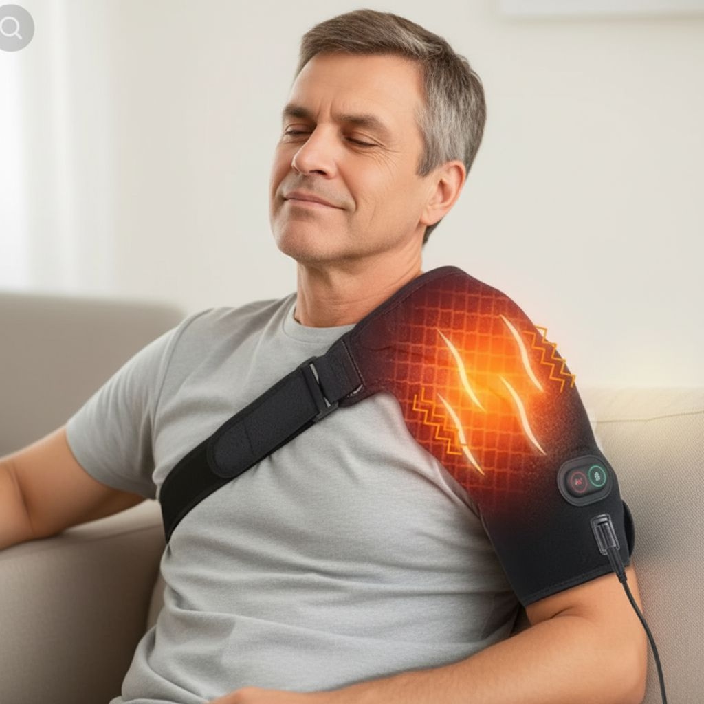 Masajeador de hombros ajustables con calefacción y vibración