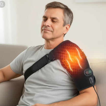 Masajeador de hombros ajustables con calefacción y vibración