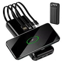 🔋✨ Powerbank carga inalámbrico+ 4 cables integrados 12000 mAh